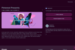 Pinterest Presents Registration Page
