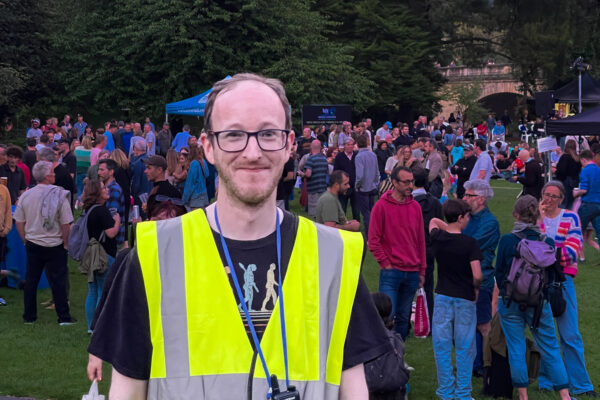 Luke at Parade Gardens in High Vis
